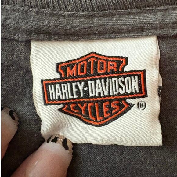 Harley Davidson Graphic T-shirt Gray Two Sided Sweetwater L Pin-Up CA - Picture 9 of 11
